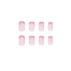 24 st/set Full Cover False Nails Ballerina Wearable Nail Art Tips French Coffin Fake med 24st Lime Sticker 240318