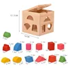 Montessori Wooden Toys Kids Early Education 13 Hole Puzzle Color Shape Matching Training Game Learning Children Gifts 240321