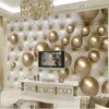 Wallpapers Wellyu Custom Large-scale Mural 3d Wallpaper Stylish Solid Metal Spherical Flexible Packaging Modern TV Background