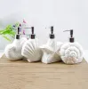 Distributeurs WHYOU 1 pièce bouteille d'émulsion de pétoncles en céramique lavage des mains liquide bouteille de savon distributeur créatif accessoire de salle de bain