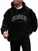 Warmer Fleece-Hoodie mit „Los Angeles“-Aufdruck und Kängurutasche, lässiges Pullover-Kapuzenpullover für Herren – Casual Fi für Herren v5qk#