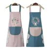 Oilproof Waterproof Waist Overall With Sleeve Cover Wipe Hand Apron Women Handwiping Kitchen Household Cooking 240321