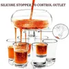 6 S Wine Dispenser Akrylhållare Whisky Liquor Beer Rack Pour Juice Beverage Divider Party Drinking Bar Club Tool 240315