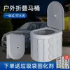 Bilmonterad toalett fällbar bärbar utomhus mobil akut toalett självkörning resor, biltoalett för resor