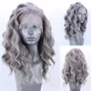 Rongduoyiショートレースフロントウィッグ女性用gluellessボディ波合成熱耐性繊維髪