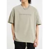 Yizhi Mens250gアメリカン半袖Tシャツ夏摩耗スチールプリントプリントコットンアンダーレイシャツ