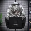 2022 Spring Autumn Men fi Jacket Hooded Camoue Reflective Trendy Streetwear Mens Bomber Jacket Coat dragkedja Storlek 6xl R42X#