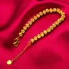 Bracelet de perles de transport de perles de pastèque Sha Jin du Vietnam, en laiton pur plaqué or