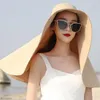 Chapeaux à large bord Femmes Grand chapeau de soleil Upf 1000 Capuchon de seau avec rabat de cou Protection complète Anti-UV Lavable Plage 2024 Été Cool