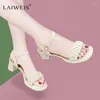 Sandalen 2024 Zomer Dames Bovenkleding Dames Casual Hoge Hakken Fashion Design Koreaanse Stijl Schoen Carrière En Wandelkleding