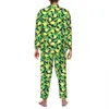 Pijama de banana tropical impressão de frutas de fruta lazer quente Autumn Autumn 2 peças estéticas de design de grandes dimensões Terno doméstico A8fi#