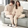 Men's Winter Suits Couple Flannel Pyjama Set Male Pamas Thick Coral Fleece Lg Sleeve Pijamas Ladies Casual Sleepwear M-3XL Y7jk#
