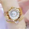 BS nouvelle vente chaude chaîne fleur Fritillaria plein diamant montre pour femme FA1506