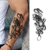 150 pièces en gros imperméable temporaire tatouage autocollant homme serpent loup tigre crâne fleur demi bras femmes henné fausse manche 240311