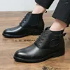 Boots Red Split Leather Men's Thick-soled Ankle Autumn And Winter Fleece Snow Casual Brogues