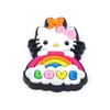 Baby Mädchen Kuromi Melodie Katzen Anime Charms Großhandel Kindheitserinnerungen lustiges Geschenk Cartoon Charms Schuhzubehör PVC Dekoration Schnalle weiche Gummi-Clog-Charms