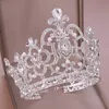 Barokowy vintage kryształ perłowy wielki tiara korona diadem królowa króla biżuteria mostka ślubna Akcesoria do włosów Ozdoby 240311