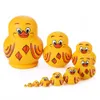 10 couches de canard jaune Matryoshka en bois russe nidification Babushka poupées jouets décoration ornements faits à la main artisanat peint à la main 240318