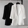 Abiti da donna Blazer Abito primavera estate Donna Giacche sottili Taglie forti S-5XL Manica a tre quarti Capispalla corto Casual Donna Drop Del Otidp