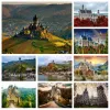 Stich Frankfurt Cochem Neuschwanstein Hohenzollern Landschaft Diamant Malerei Deutsches Schloss Landschaft Cross Stitch Stickstiele Home Decor