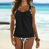 Kobiety stroje kąpielowe S-xxl Tankini Swimsuit Dwuczęściowy strój kąpielowy Retro Swimsuit Tankini zestaw plażowy garnitur Bikini Women Swimsuit 2023 240326