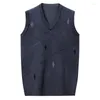 Herenvesten M-4XL!Hoge kwaliteit 2024 herfst casual mouwloos vest met V-hals en diamantpatroon