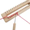 編み32ピン木製編み織機ボードフックキットニードルDIYクラフトソックハットスカーフ織りツール