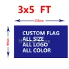 Tillbehör Anpassad dubbelsidig flagga 150x90cm (3x5ft) 130g 100d Polyester All Logo All Color Flag