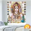 Wandtapijten 2022 Indiase God Thailand Relin Shiva Ganesha Parvati Boeddhisme Meditatie Matten Tapijt Mandala Hippe Tapijt Muur Opknopingh Dhmee