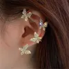 Ear Cuff Ear Cuff Brincos de clipe de orelha de borboleta sem perfurações borlas brincos de clipe de caixa de papelão falsos elegantes e modernos para mulheres joias para festas de casamento