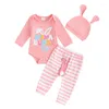 Clothing Sets My 1st Easter Outfits Infant Baby Boys Girl Long Sleeve Romper Bodysuit Pants Hat With Plush Tail 3Pcs