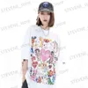 Men's T-Shirts 2023 Men Oversize T Shirt Hip Hop Strtwear Painting Letter Heart Rainbow Angels Graphic Tshirt Harajuku Cotton T-Shirt Unisex T240325