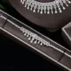 Halsband örhängen set mode duabi uae wedding cz zircon brud 4-stycken full smycken för kvinnor