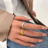 Anéis de cluster simples geométrico metal midi dedo para mulheres homens personalidade anel aberto casal jóias minimalista festa de casamento presente