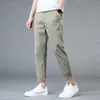 Pantalons décontractés extensibles Hommes Slim Fit Pantalon droit léger Été Séchage rapide Sports Joggers Butt Down Pantalon kaki solide K7jn #