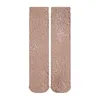 Calzini da donna Calze finte metallizzate Design con stampa in metallo glitter oro rosa Design retrò autunnale antibatterico ciclismo caldo