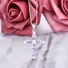 Высококачественные бриллиантовые христианские религиозные ювелирные изделия, камень с цирконием, муассанит, ожерелье с крестом со льдом