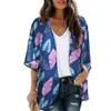 Damskie stroje kąpielowe 2024 Bohemian Print Womens Summer Beach Ubranie bikini torebka Sukienka Pareo Tunice Swimsuit Long Kimono Cardigan Summer Top 24326