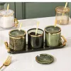 Bocaux Gold Acrylique Stripe Assaisonnement Jar Set Househol Sugar Bowl Airt Larst Storage Pot Issu de gré