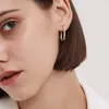 Hoop Huggie Fashionable gold geometric U-ring earrings suitable for women punk hip-hop metal round earrings party jewelry 2023 240326