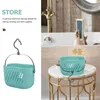 Hooks Storage Baskets Bathroom Hand Plastic With Handle Hanging For Organizing Organizer Shower White Travel