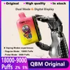 QBM Originele Puff 18000 Puff 9000 Vapes wegwerp Puff digitale doos vape pod apparaat 18000 puff dual mode puff 18k 9k vaper oplaadbare e sigaret 10 smaken damppen