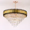 Raindrop crystal luxury chandelier gold pendant lighting for home villa living room bedroom study room decoration