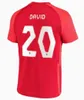 Nueva camiseta de fútbol de Canadá Maillot de Foot 2024 Copa América Copa Kit para niños 2025 Camiseta de fútbol del equipo nacional canadiense 24/25 Versión de jugador visitante BUCHANAN DAVIES DAVID