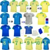 22 2023 2024 2025 Brasilsfotbollströjor L.Paqueta Neymar Vini Jr. 23 P.Coutinho Richarlison Football Shirt G.Jesus T.Silva Bruno G. Pele Casemiro Men Kids Set Jersey