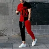 Trainingspakken voor heren Mode 2-delige sets Oversized T-shirts Joggers Outfits Heren Broeken Zomer trainingspak 3D-print Trend Mannelijke trendy kleding