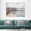 Wandtapijten Vintage illustratie van Mason's Cove Bay Arbroath Tapestry House Decorations Tapete voor de muur kamer esthetisch decor