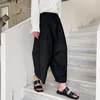 IEFB 2023 NYA SUMMER LOOK WIDE LEB PANTS FÖR MÄN JAPAN KOREAN TREND TEMPERAMENT FUIRABLE Black Ankle Length Pants 9Y6986 F4XD#