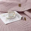 刺繍された綿のキルティングソリッド夏の掛け布団セット、下の掛け布団、毛布、チェッカーベッドカバー、ファミリーホテル、3ピースセット