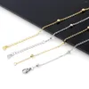 Chains 1 PC Stainless Steel Beads Link Necklace Exquisite Anklet Women Multicolor Cable Chain Summer Jewelry Gift